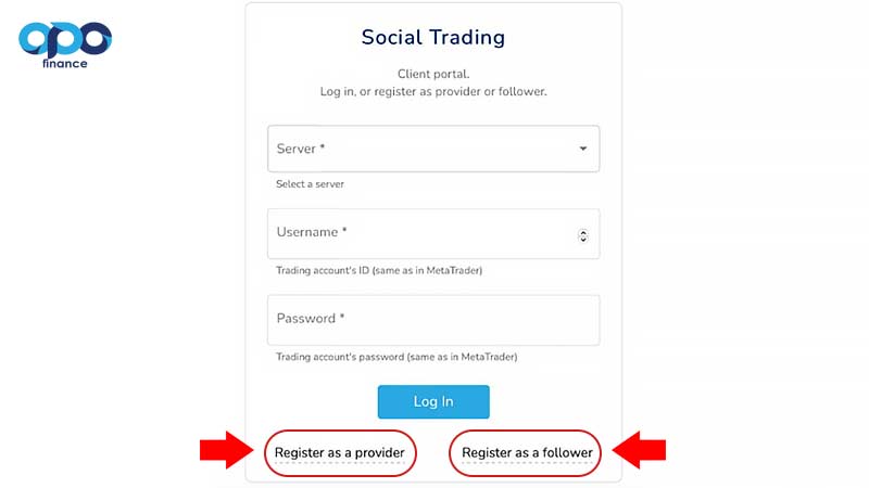 شروع کپی ترید در اپوفایننس